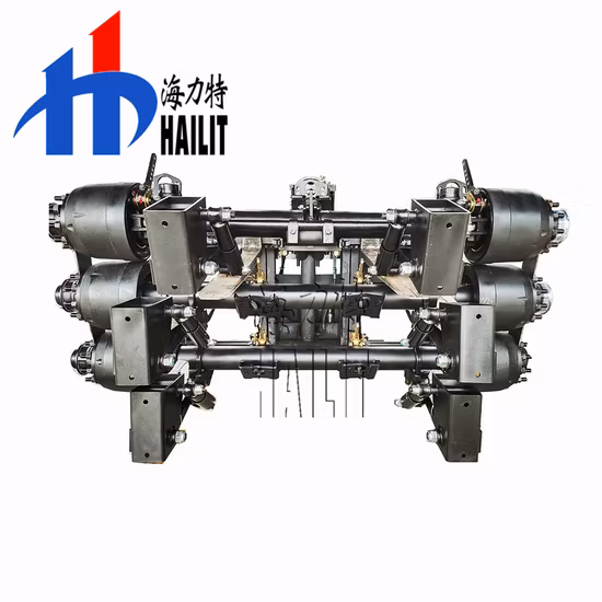 China Manufacturer Hlt 12ton 13ton 14ton 16ton Bogie Axle Disc Brake Axle Trailer Front Lifting Steerable Trailer Axle (08)