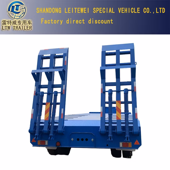 4 Axles 80tons for Heavy Duty Machine Cargoslow Bed/Lowboy/Low Loader Semi Trailer