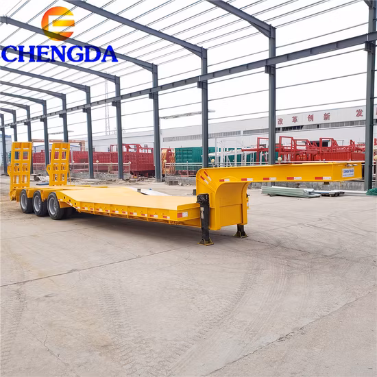Tri-Axle 50tons 60tons 18m Low Loader Lowbed Trailer Axles
